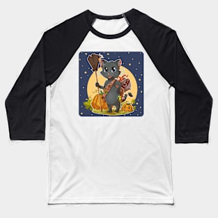 Cat Halloween Baseball T-Shirt